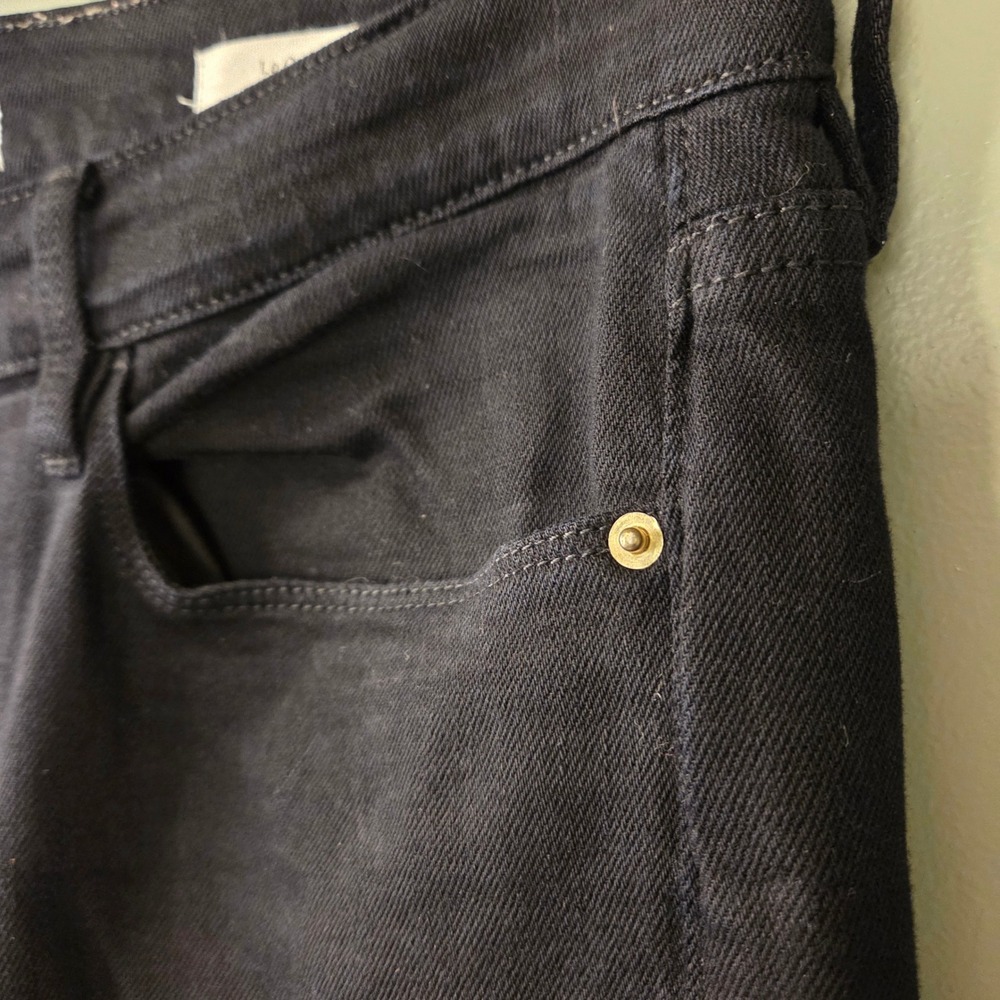 Frame Women's Le Garcon Mid Rise Straight Leg Jeans Noir Black Size 28 - Picture 8 of 12